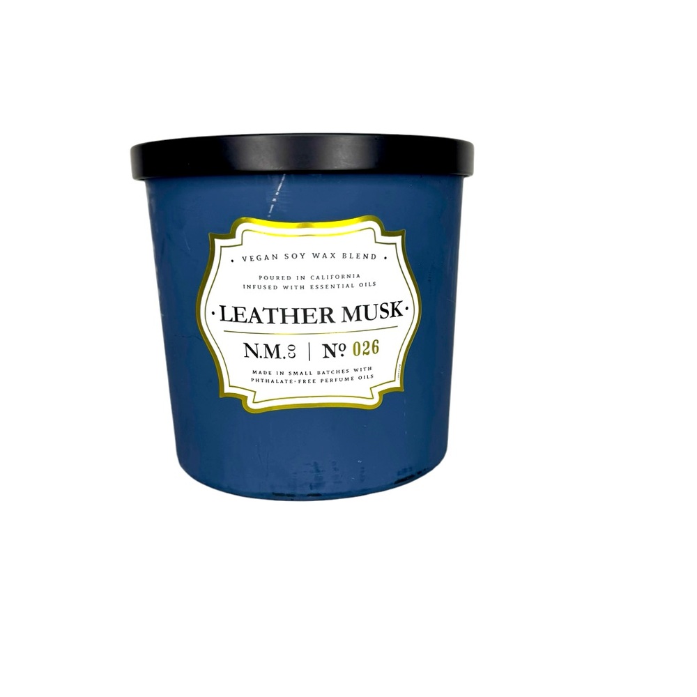 Leoben Co Leather Musk Vegan Soy Wax Candle, 24 Oz